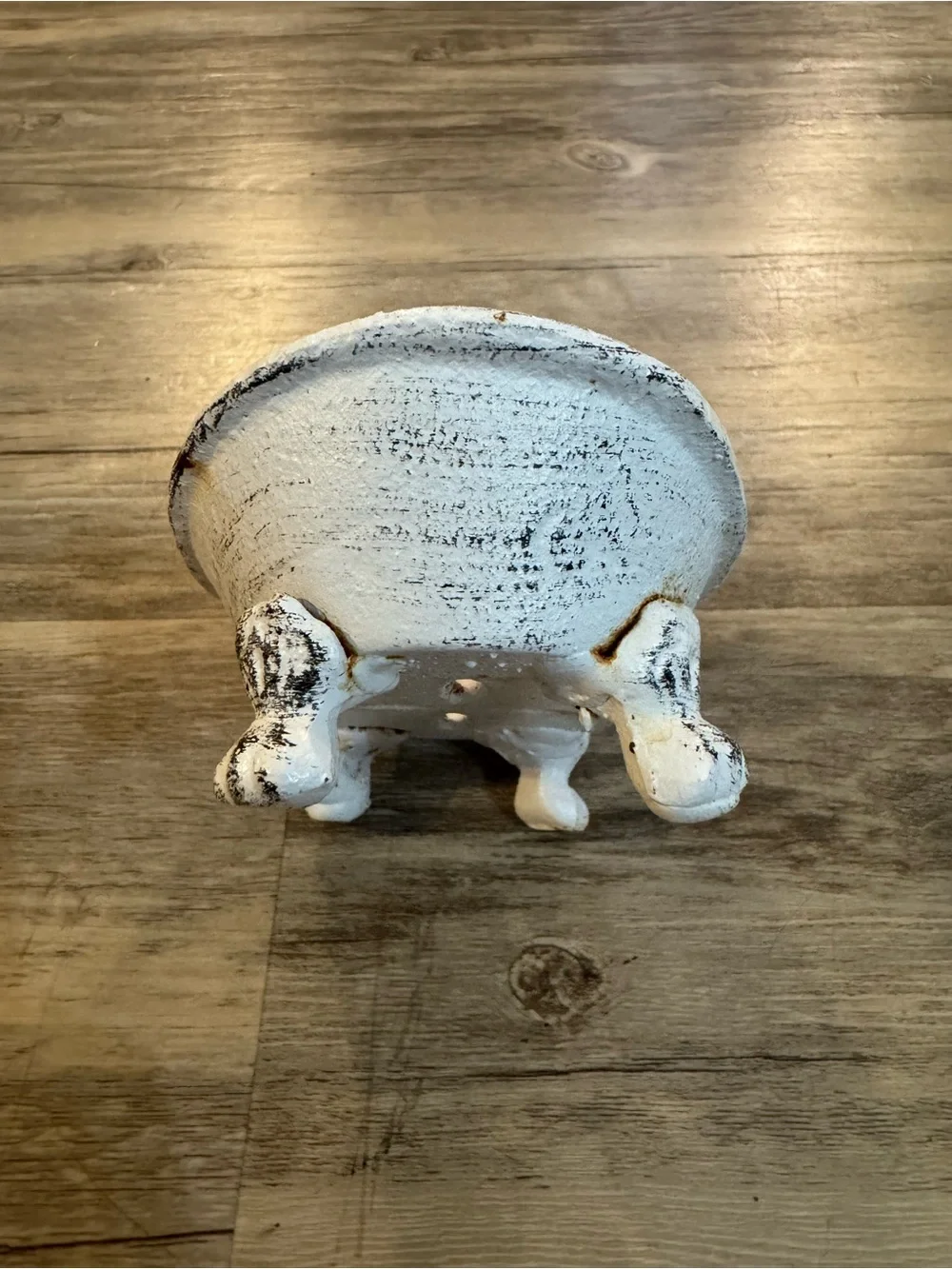 Vintage White Clawfoot Soap Dish Vanity Tray 5.5 Inch Oval Bathroom Accessory